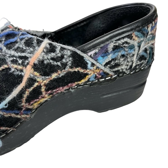 DANSKO Confetti Wool Multi-Colored Clogs Black Scribble Professional Shoes sz 38 - Picture 10 of 16